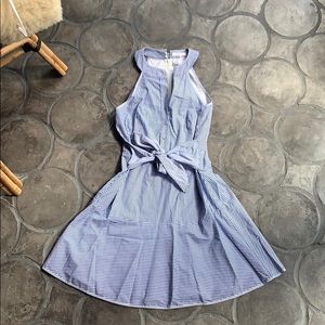 Parker pinstriped tie around dress